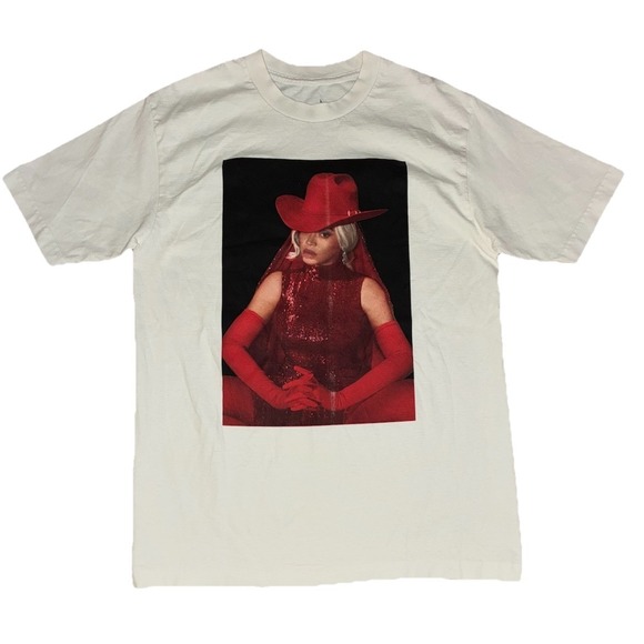 Beyonce Other - Beyonce T‎ Shirt M White Cowboy Carter Tour Merch Los Angeles NEW *flaws